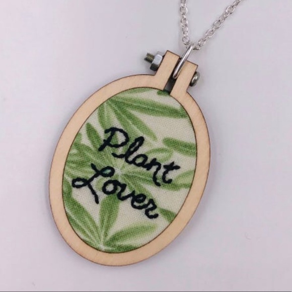 🏷SOLD🏷 Hand Sewn Embroidery Pendant Necklace - Picture 4 of 5